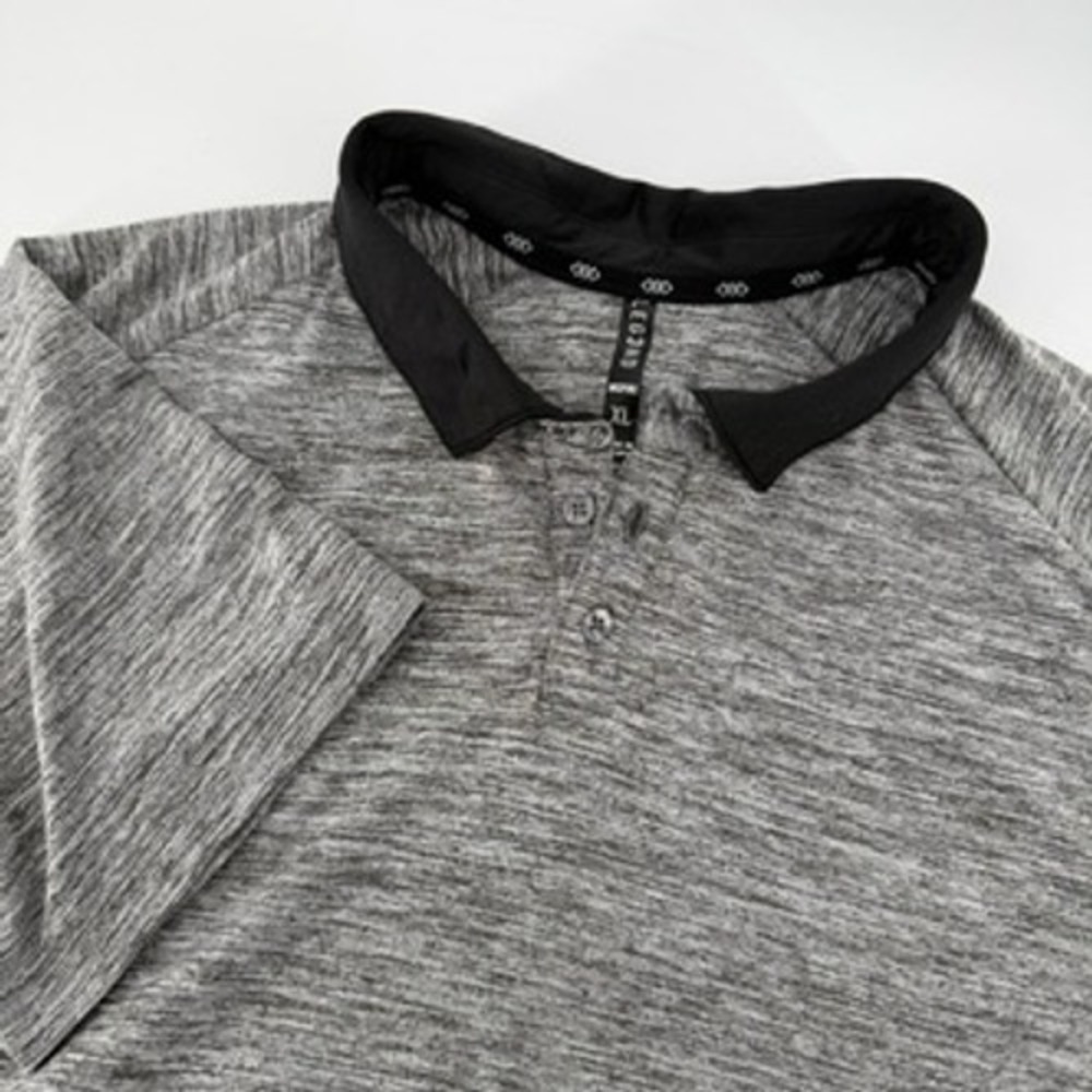 Leg3nd Inspire Mens XL Gray Space Dye Performance Polo Shirt Short Sleeve Raglan